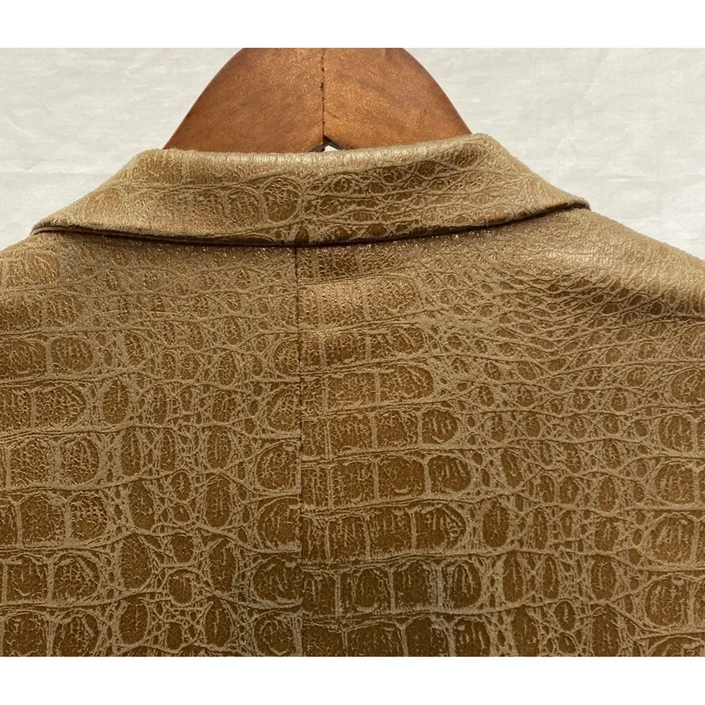 Bassiri Two Button Blazer Men’s XXL - Crocodile Pattern Tan 2XL NWT‎